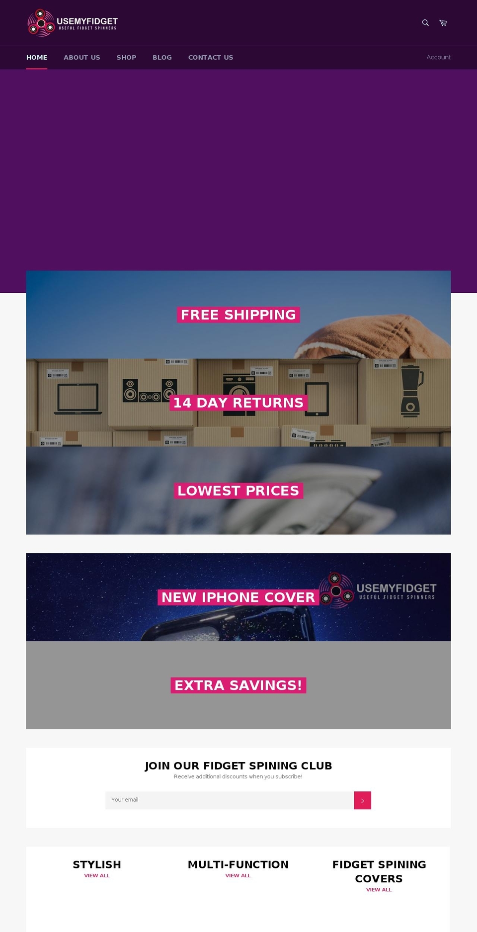 usemyfidget.com — Shopify storefront screenshot