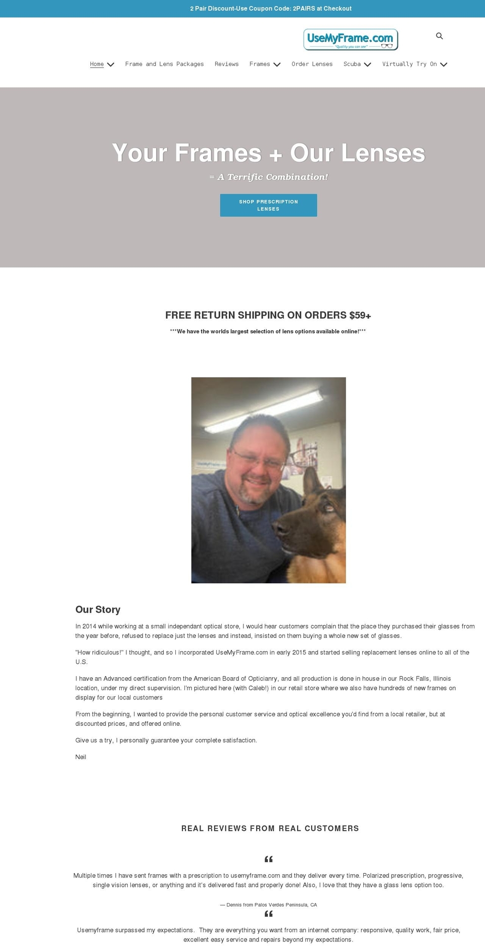 usemyframe.com shopify website screenshot