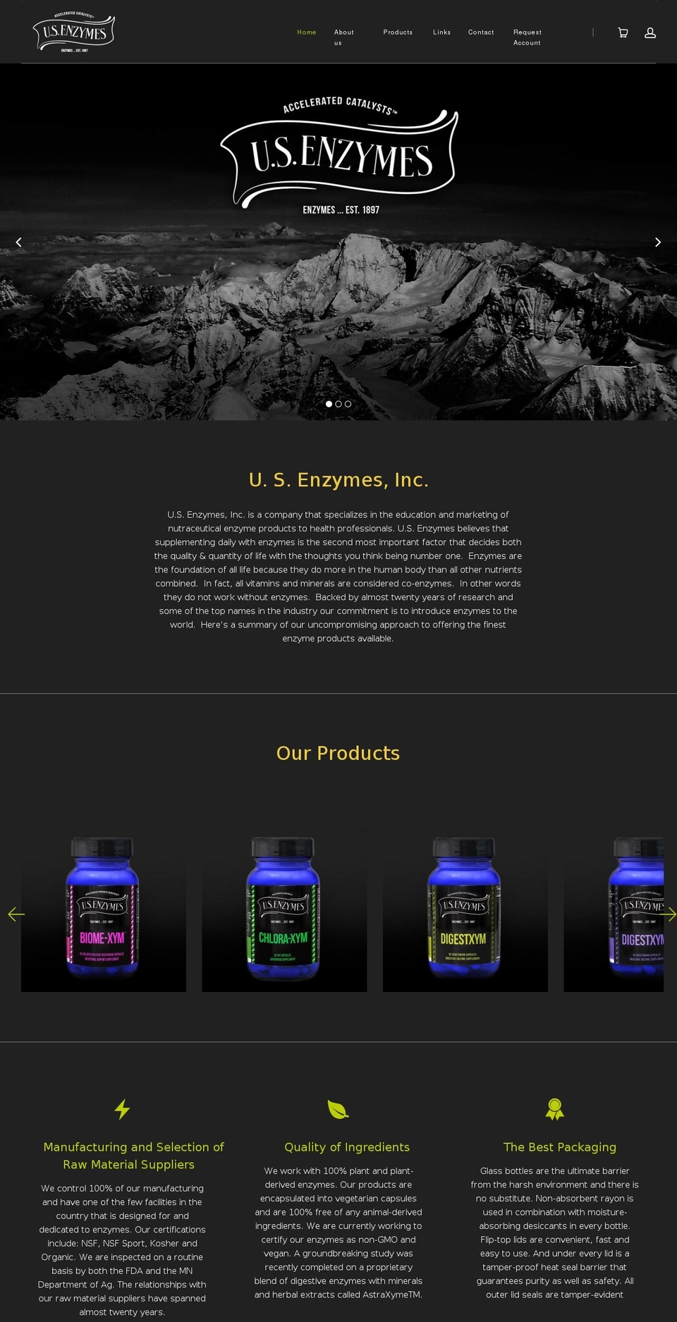 usenzymes.com shopify website screenshot