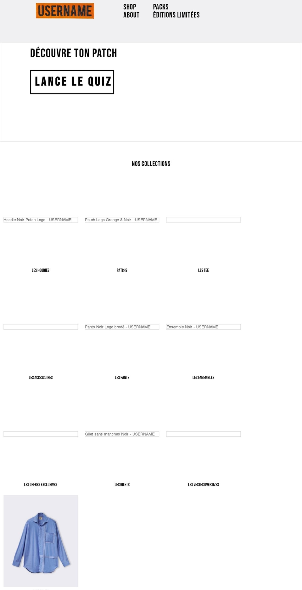 username-shop.com shopify website screenshot