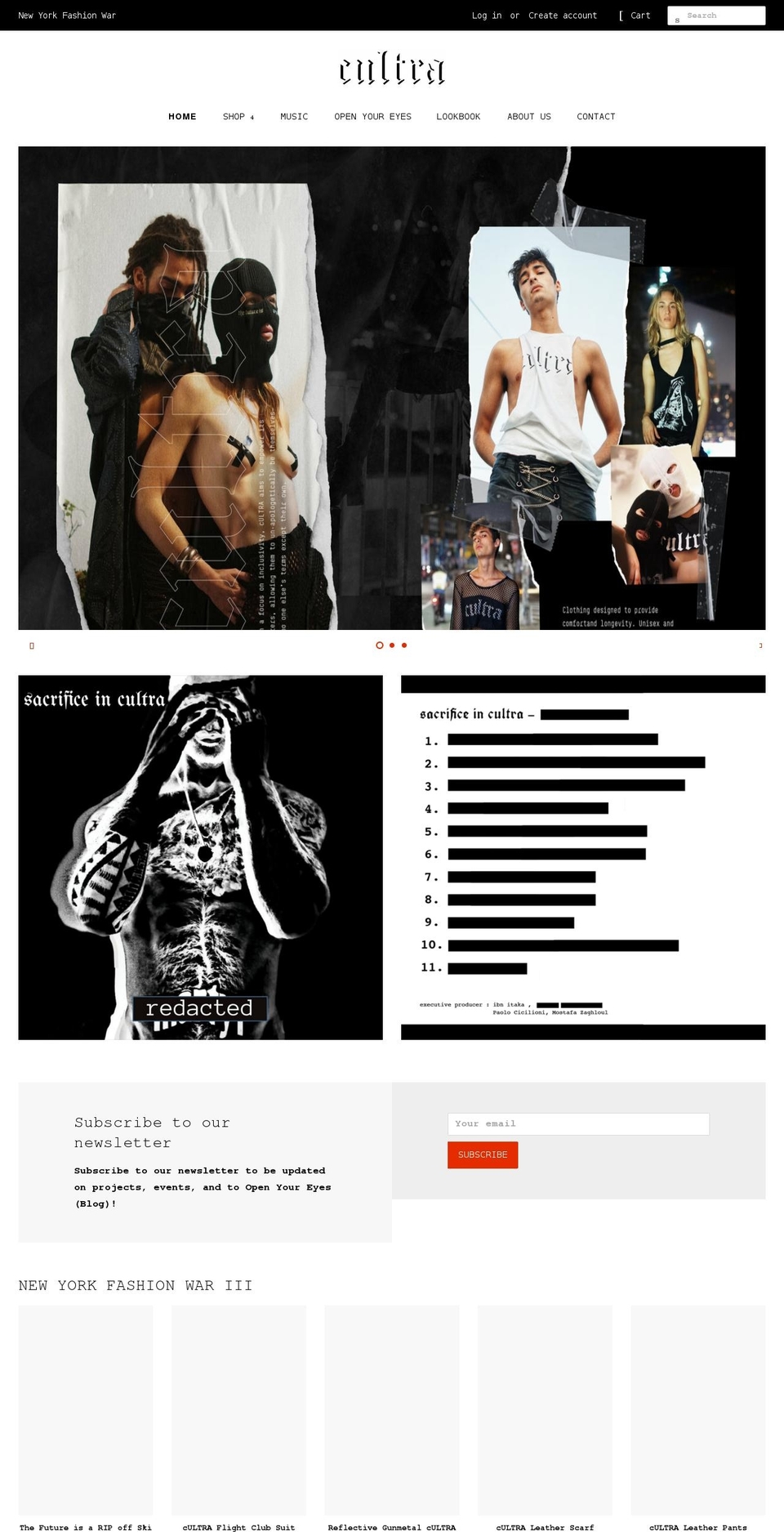 usernamecultra.com shopify website screenshot
