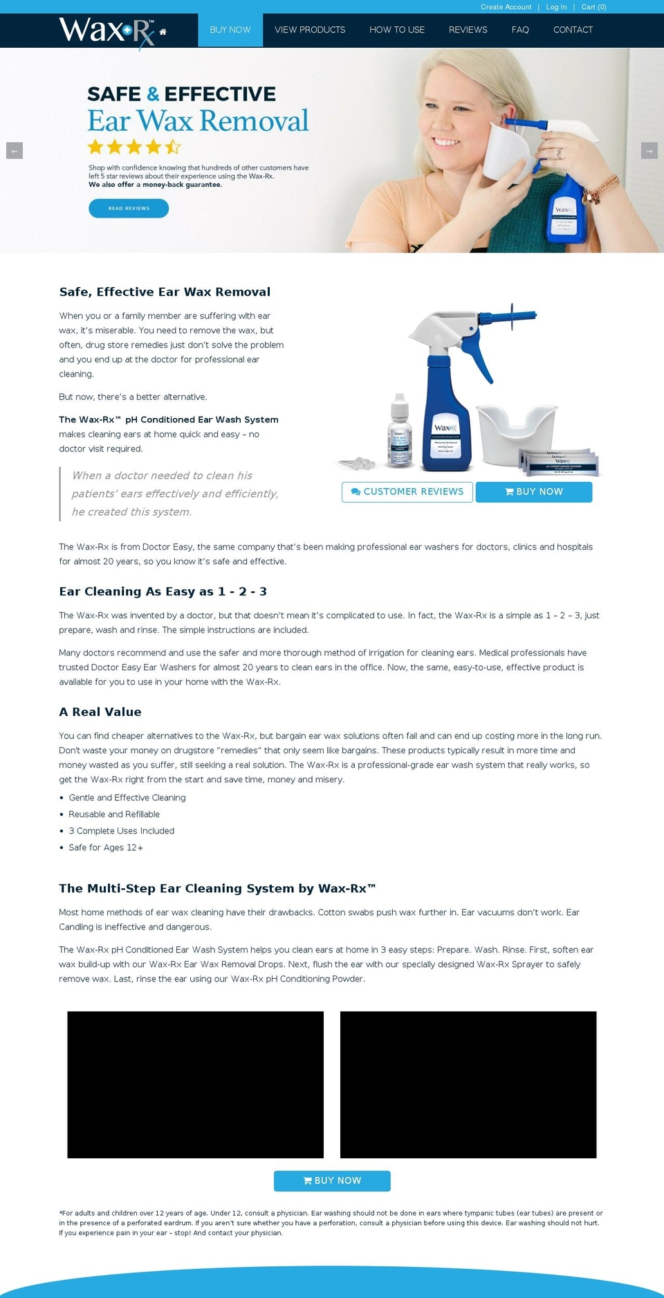 WaxRx Shopify theme site example usewaxrx.com