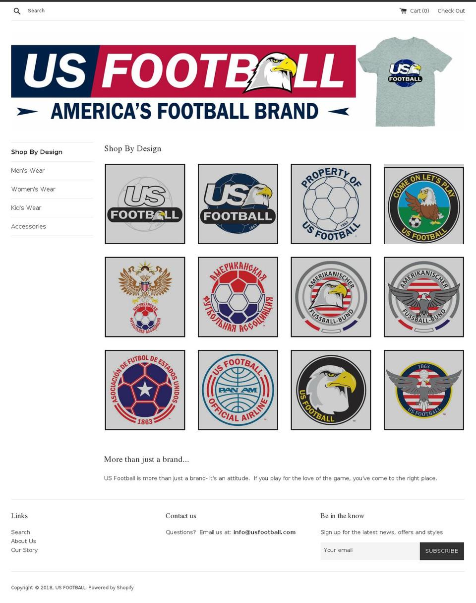 usfootball.com — Shopify storefront screenshot