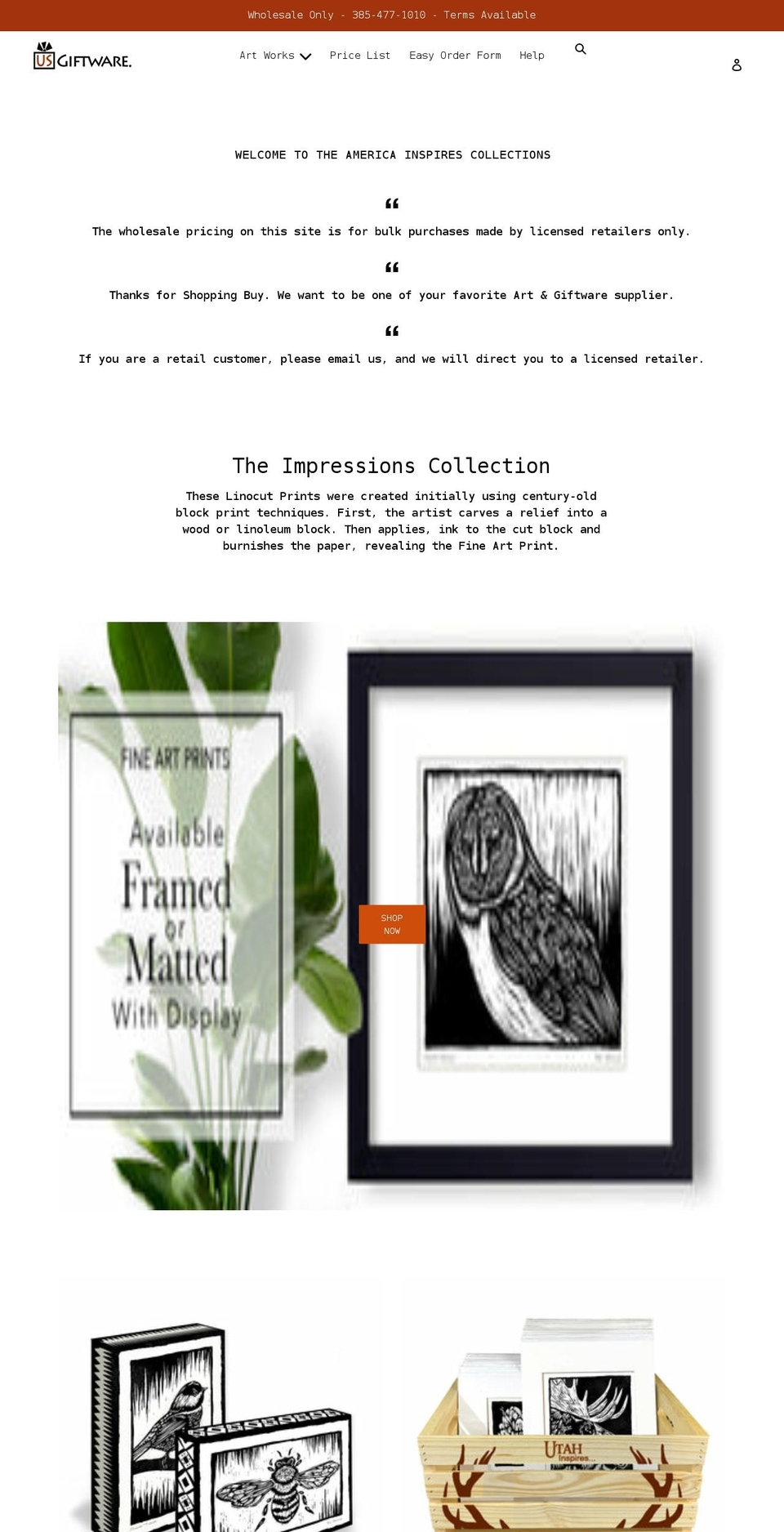 usgiftware.com shopify website screenshot