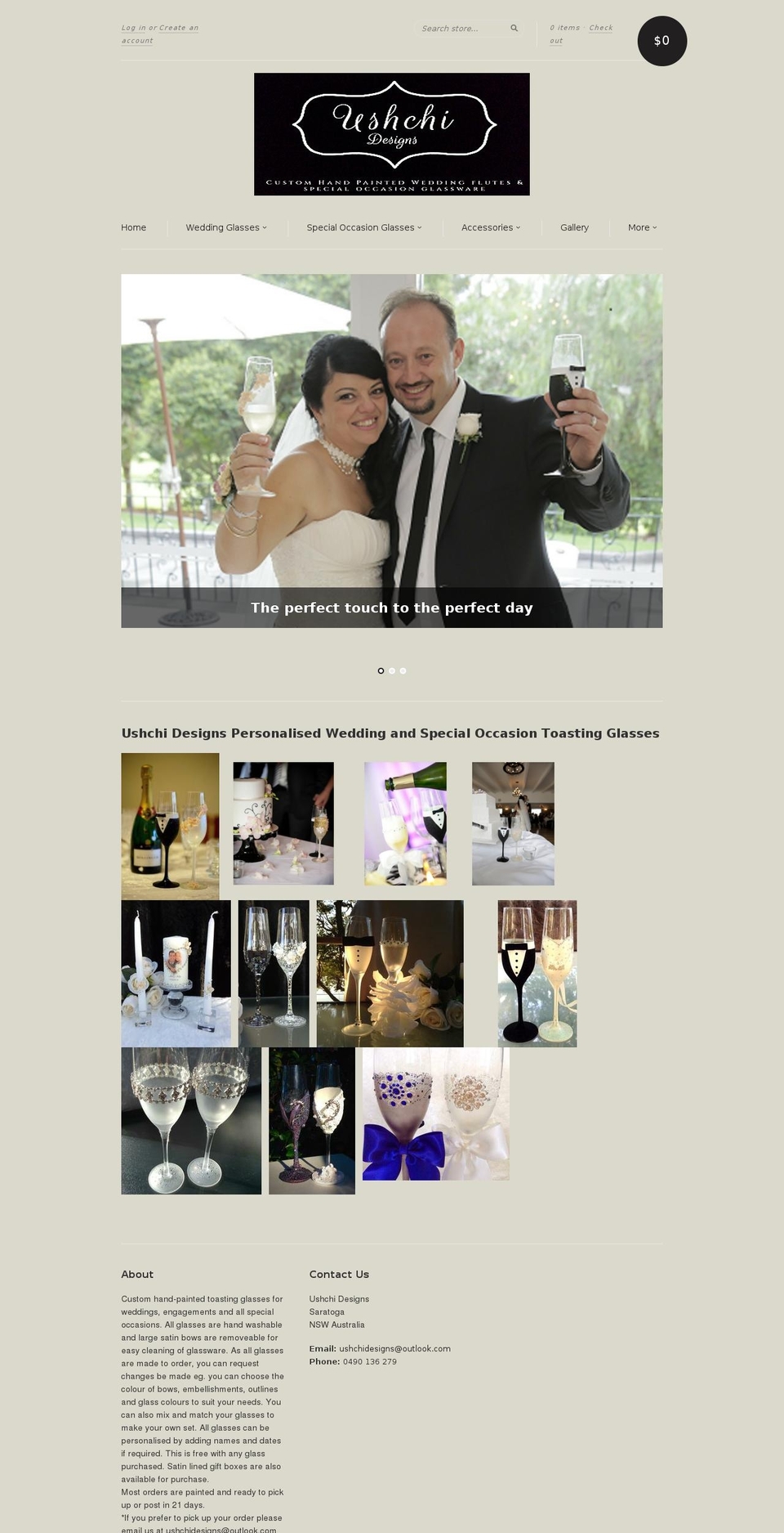 ushchidesigns.com shopify website screenshot
