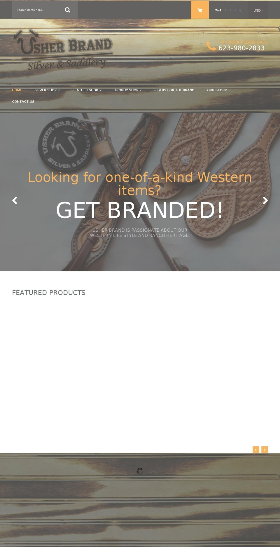 usherbrand.com shopify website screenshot