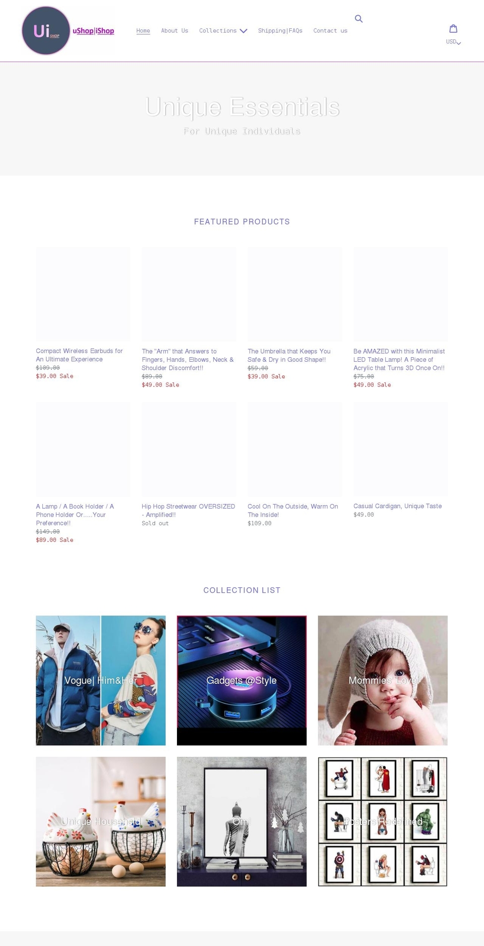 ushop-ishop.com shopify website screenshot