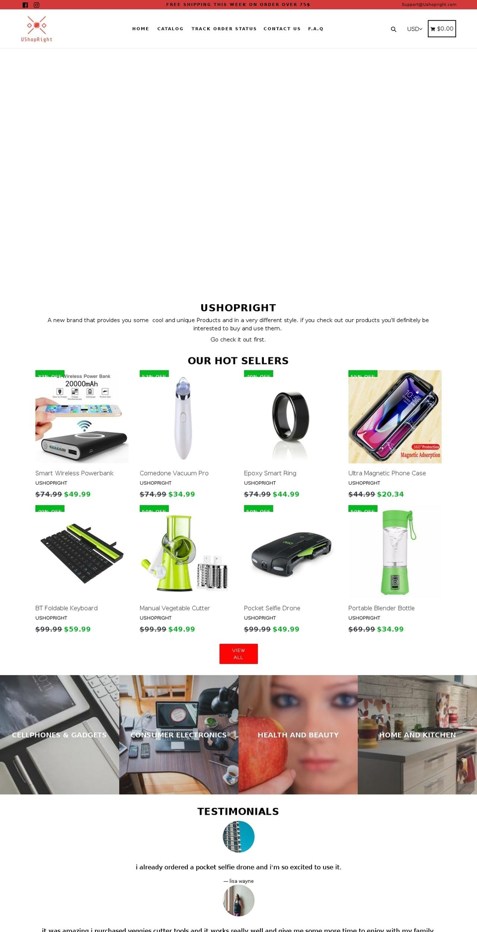ushopright.com shopify website screenshot