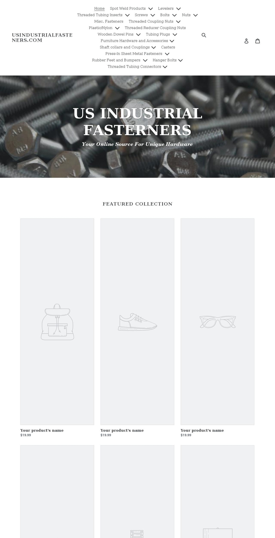 usindustrialfasteners.com shopify website screenshot