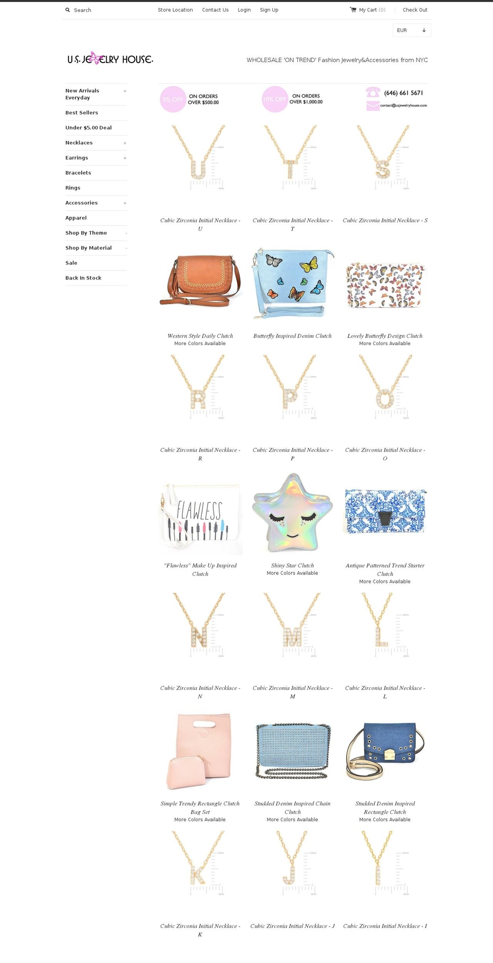 usjewelryhouse.com shopify website screenshot