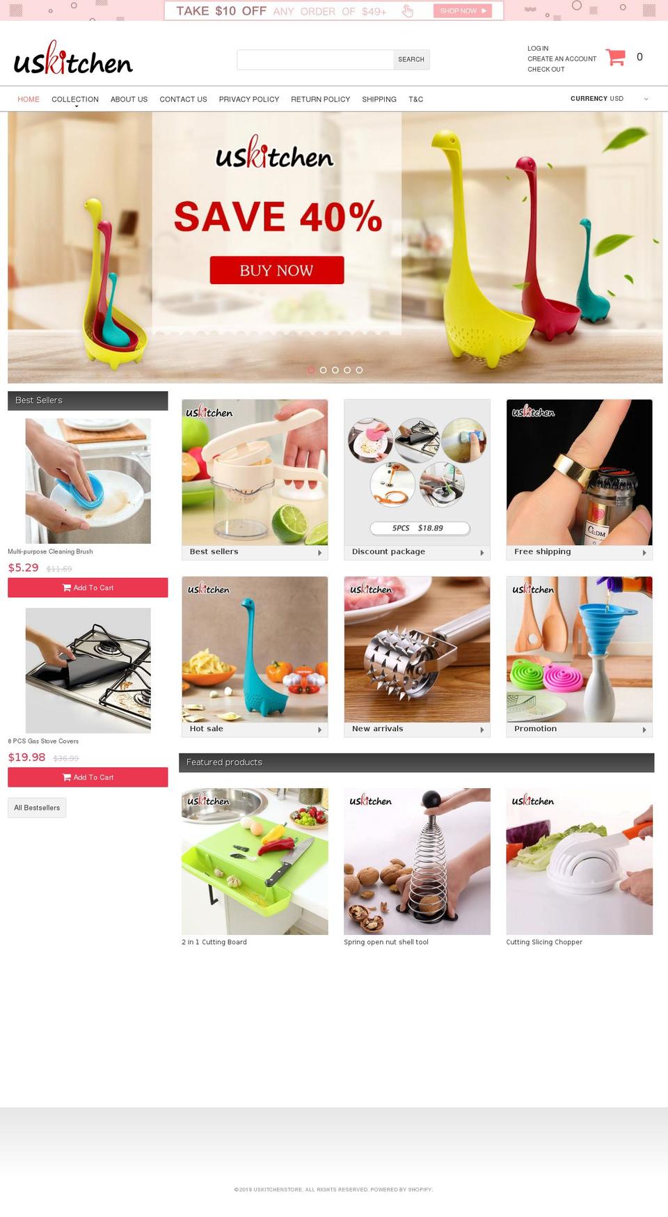 theme088 Shopify theme site example uskechenstore.myshopify.com