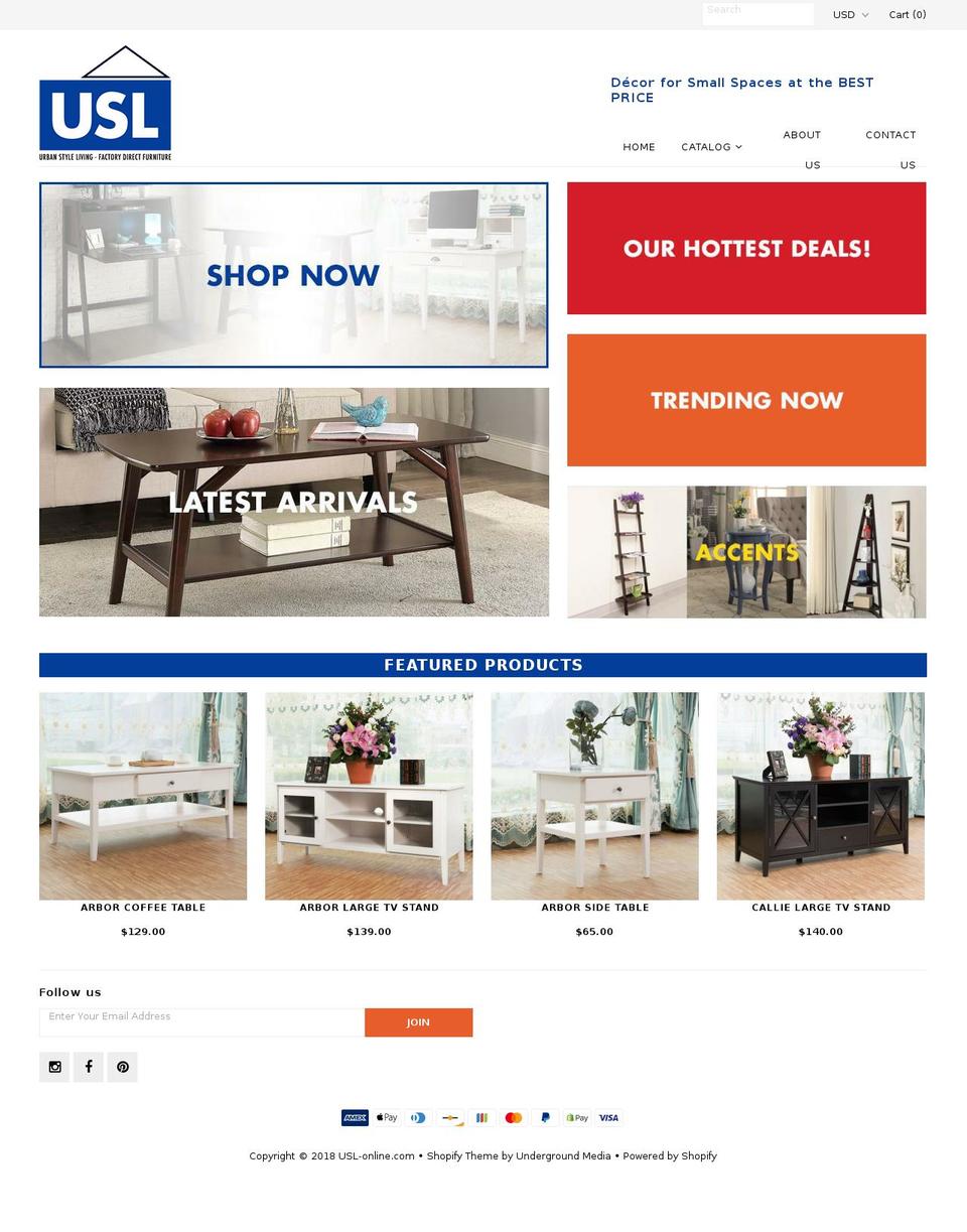 usl-online.com shopify website screenshot