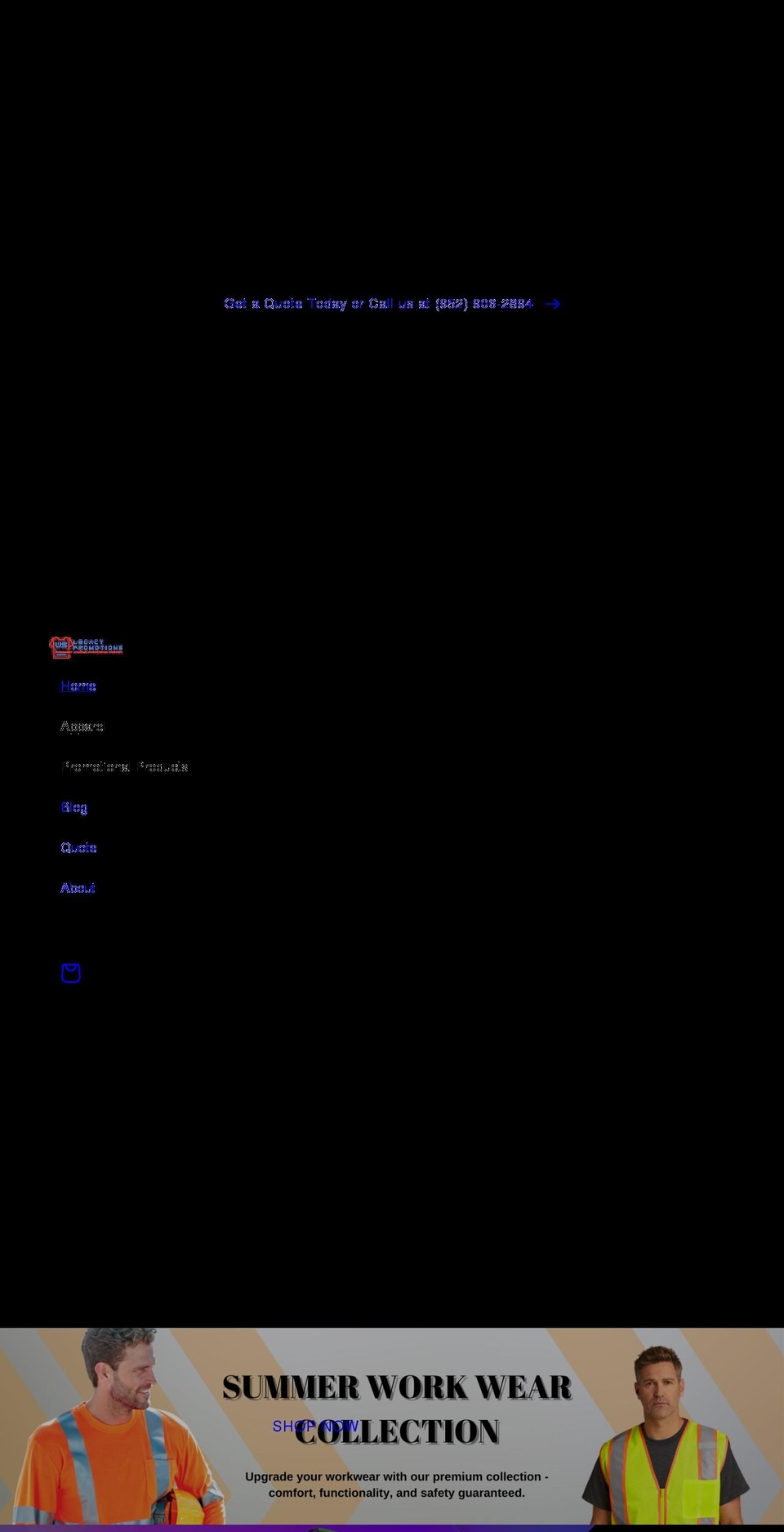 uslegacypromotions.com shopify website screenshot