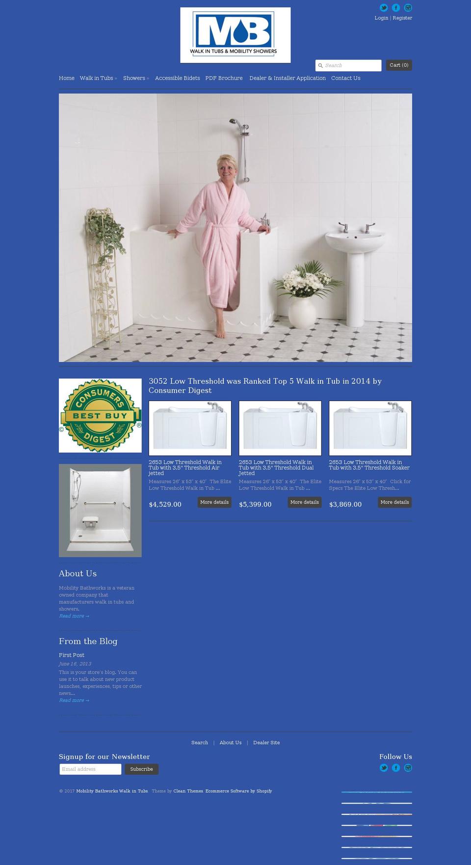 usmadewalkintubs.com shopify website screenshot