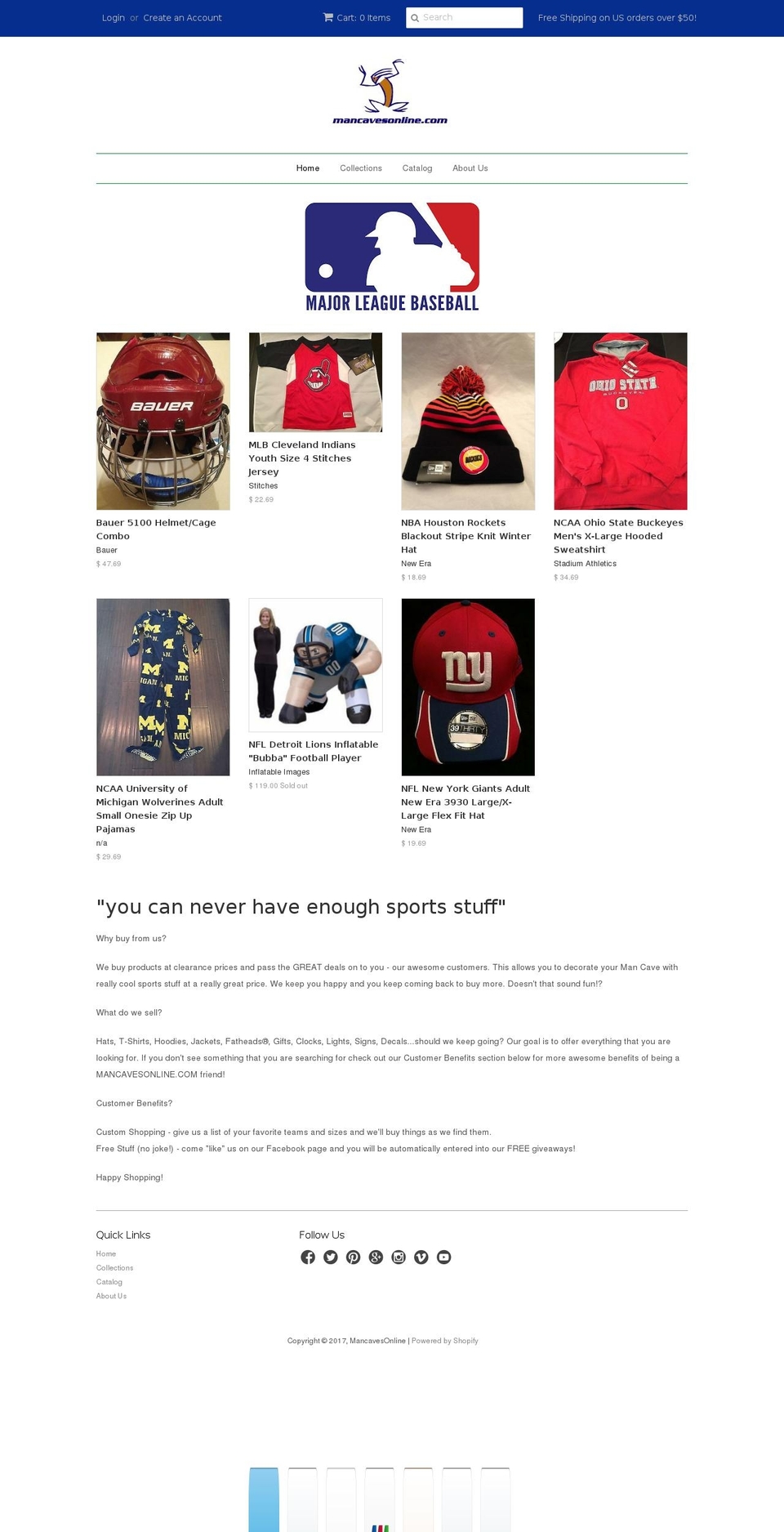 usmancaves.com shopify website screenshot