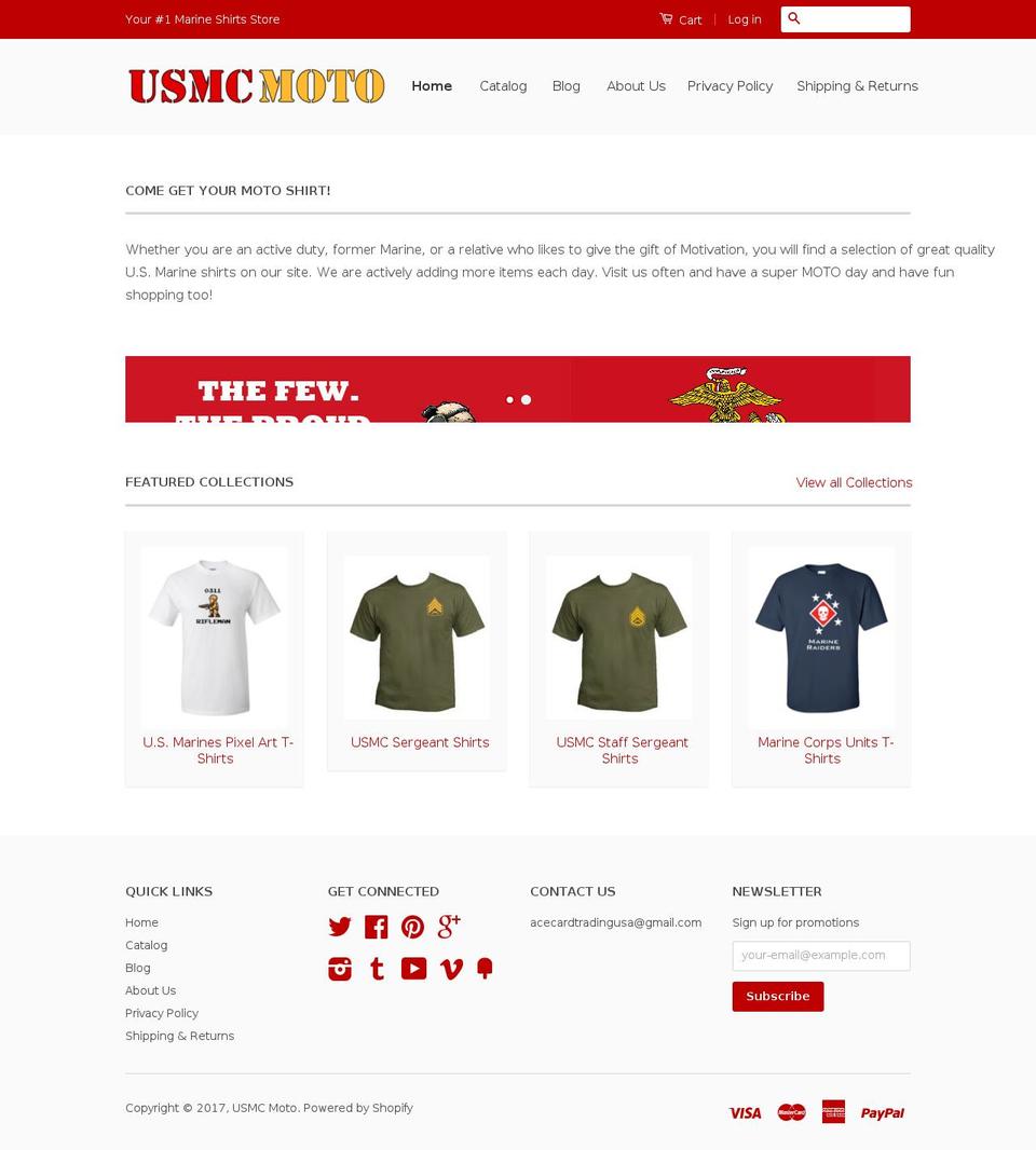usmcmoto.com shopify website screenshot