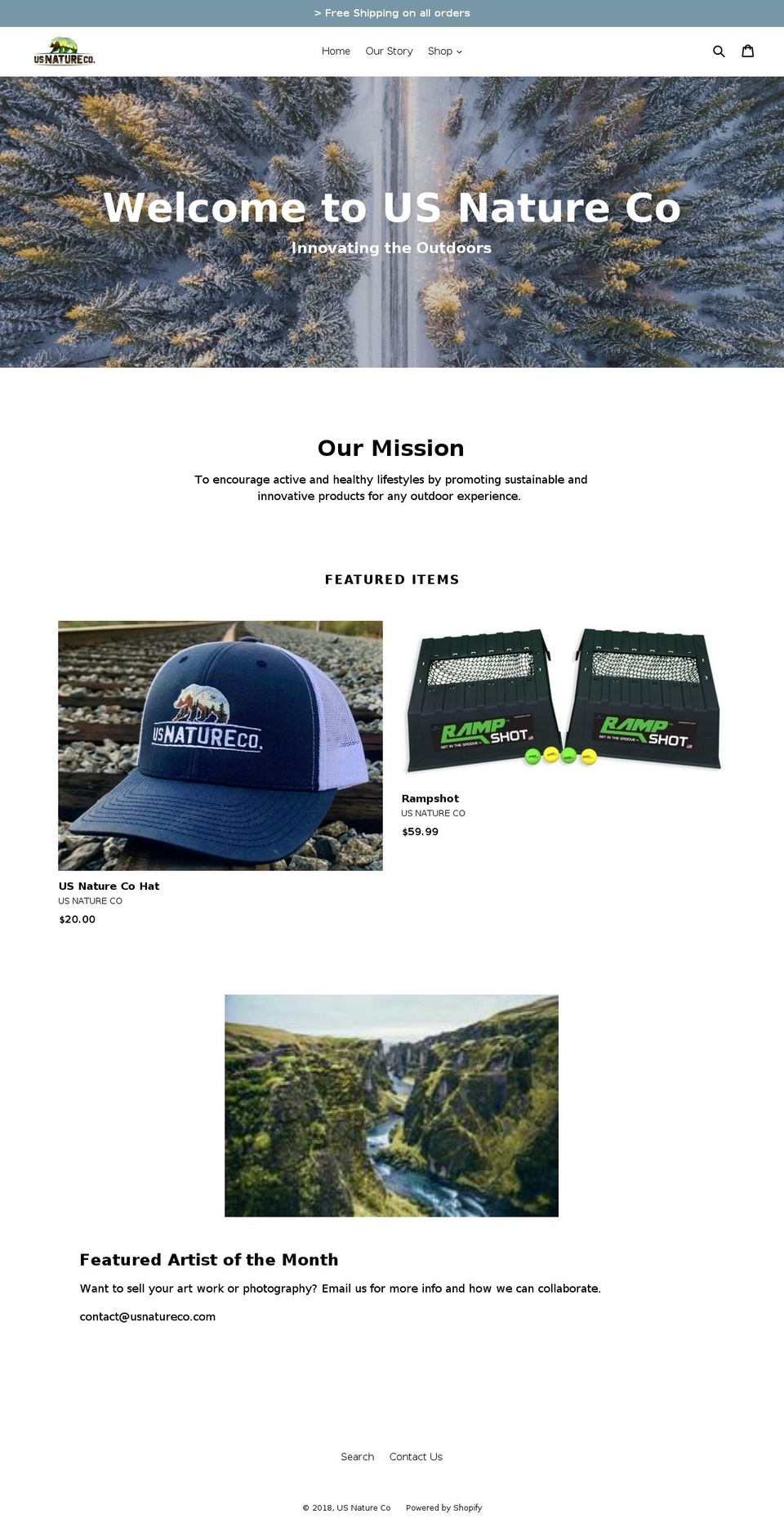 usnatureco.com — Shopify storefront screenshot