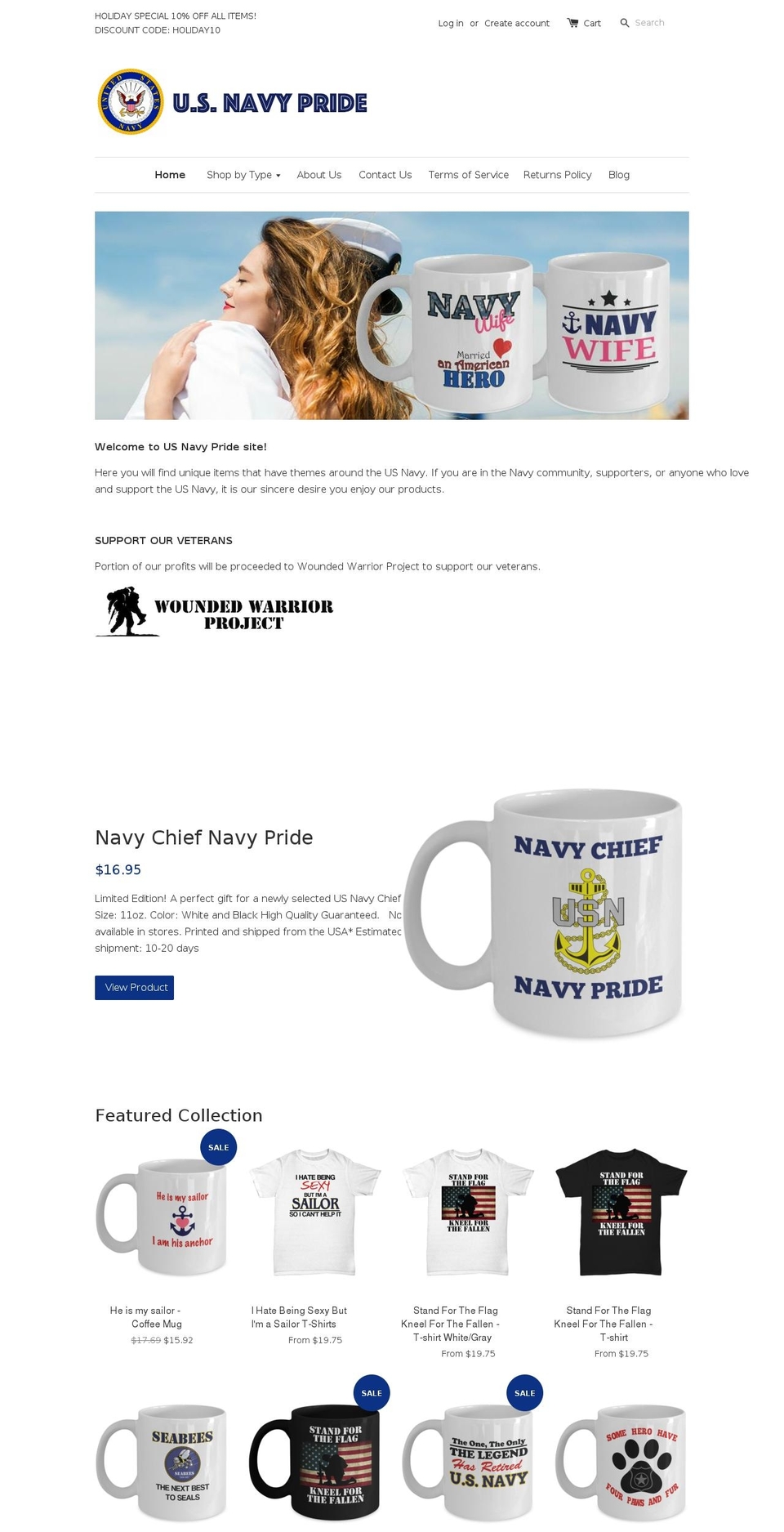 usnavypride.com — Shopify storefront screenshot