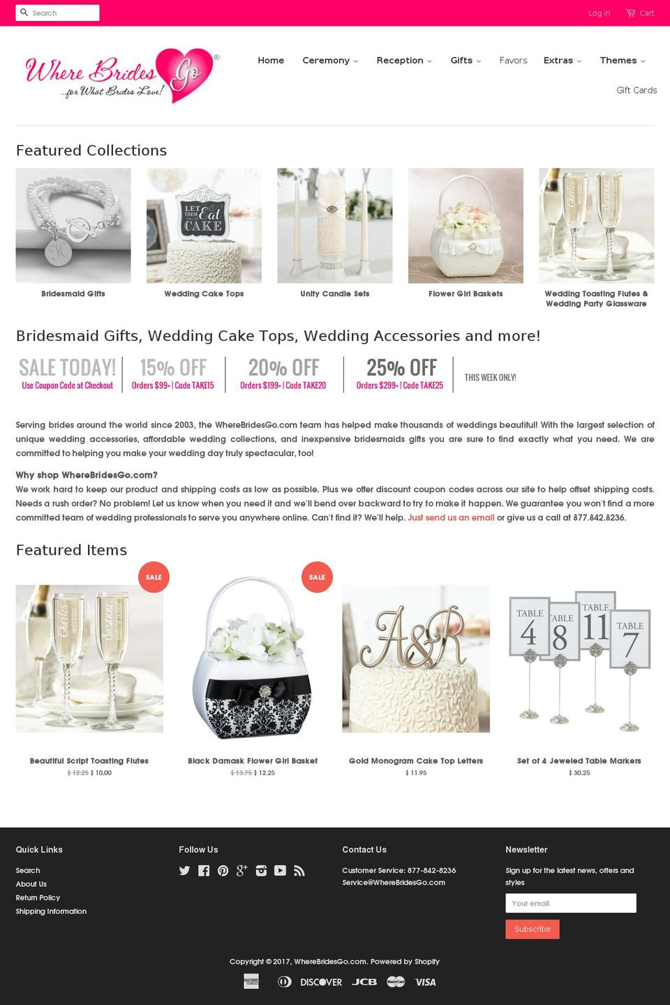 usnweddings.com shopify website screenshot