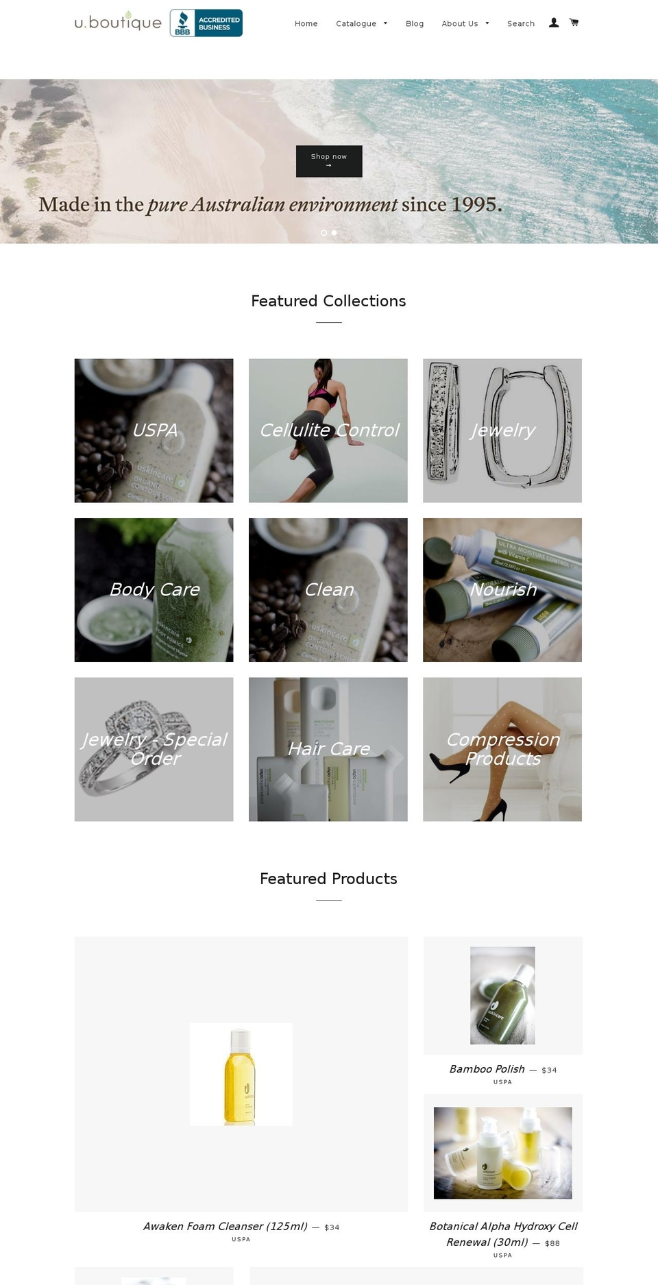 uspaboutique.com shopify website screenshot