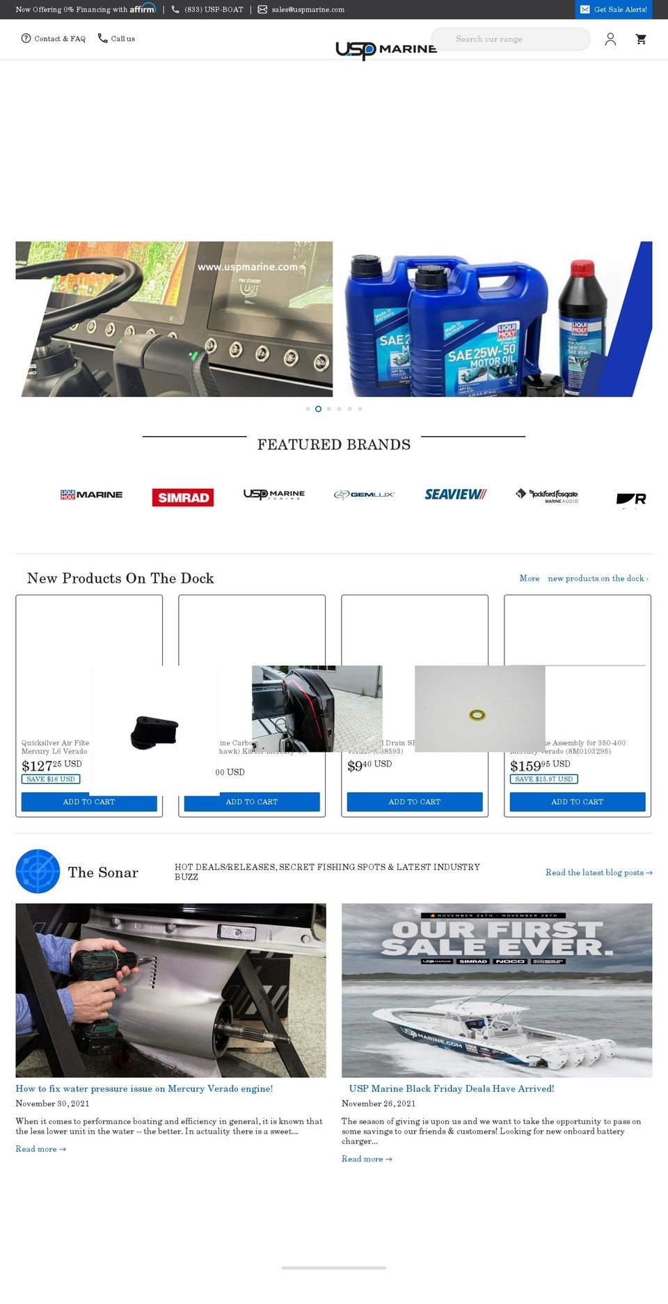 uspmarine.com shopify website screenshot