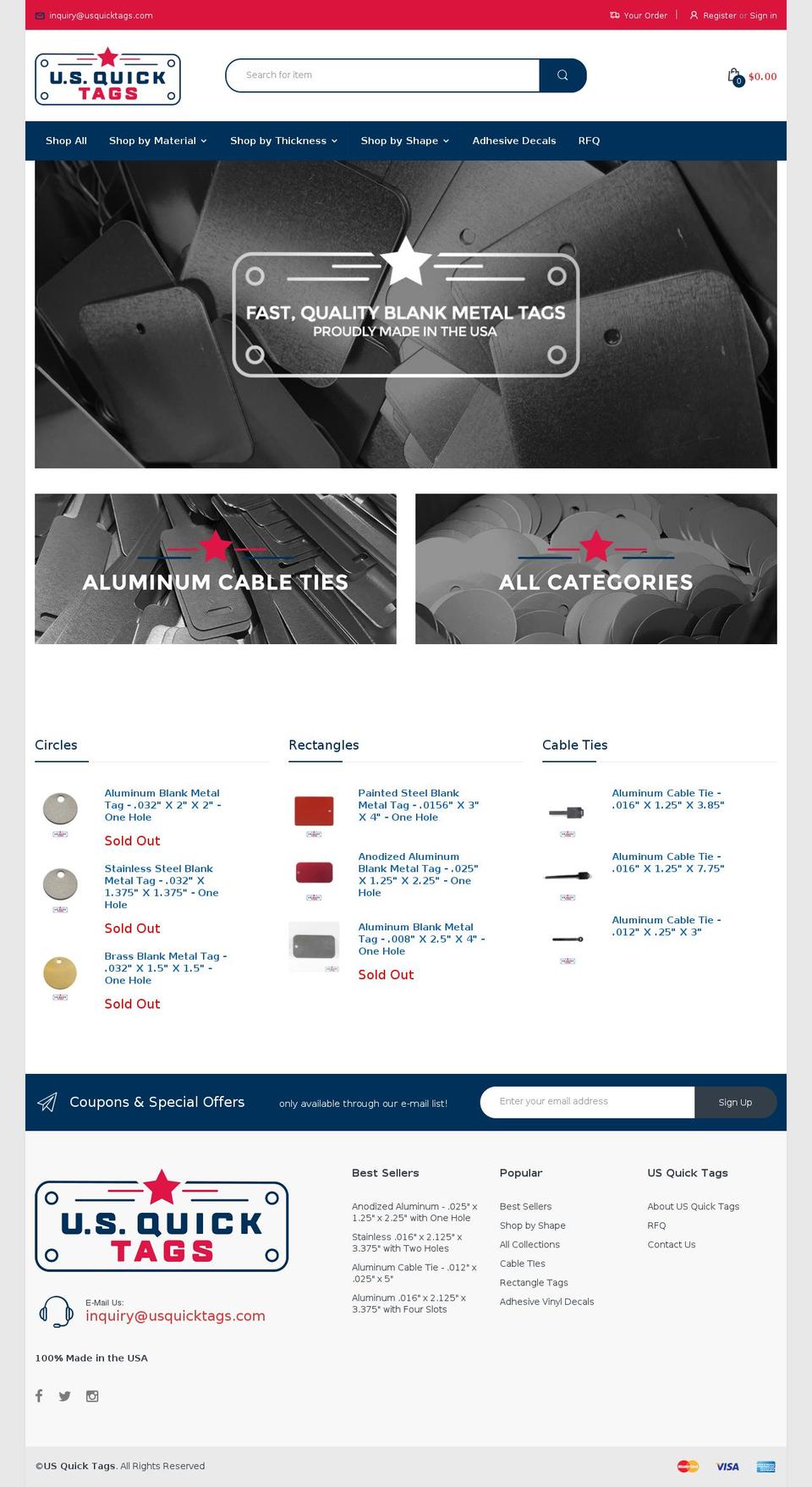 usquicktags.com shopify website screenshot