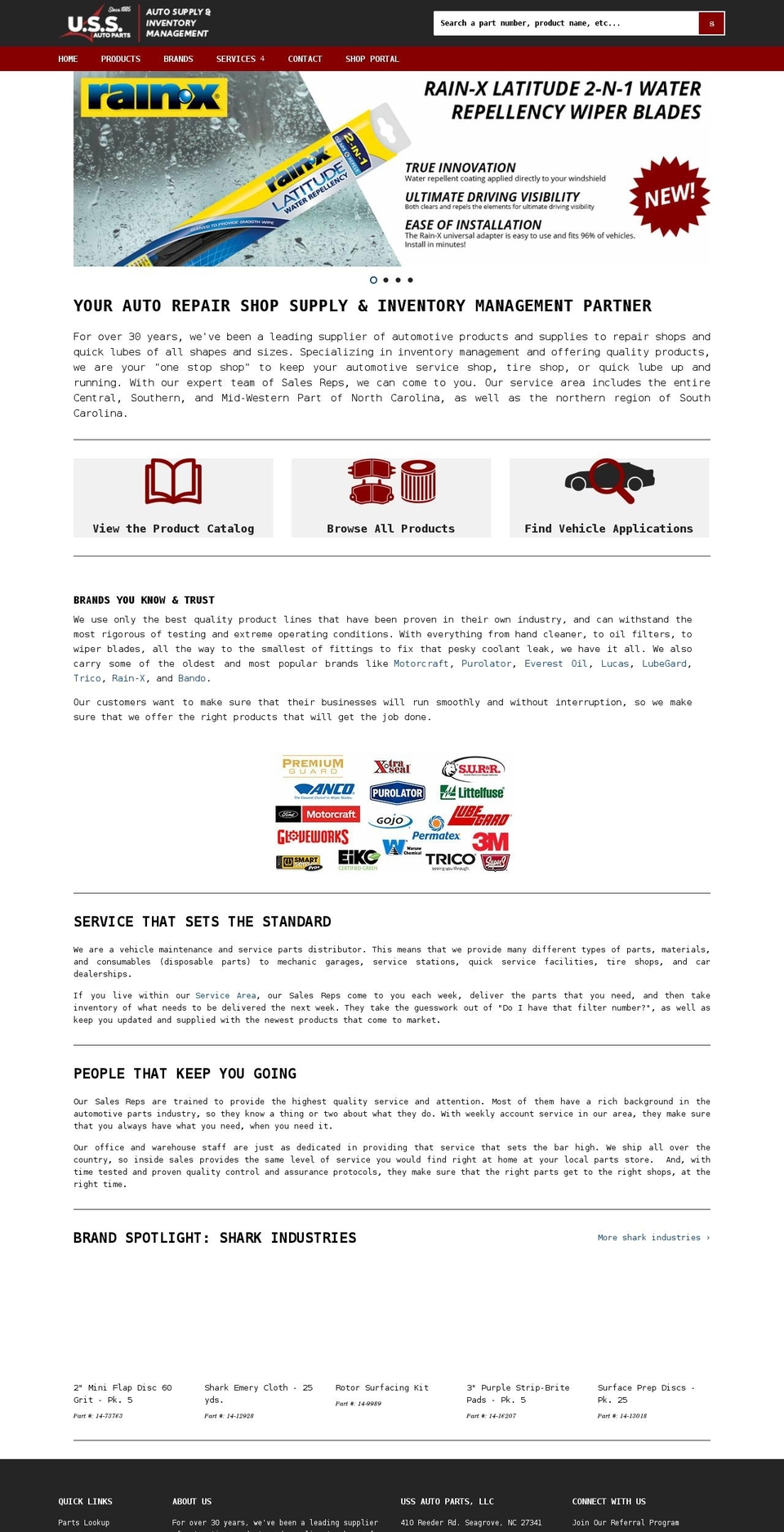 ussautoparts.com shopify website screenshot