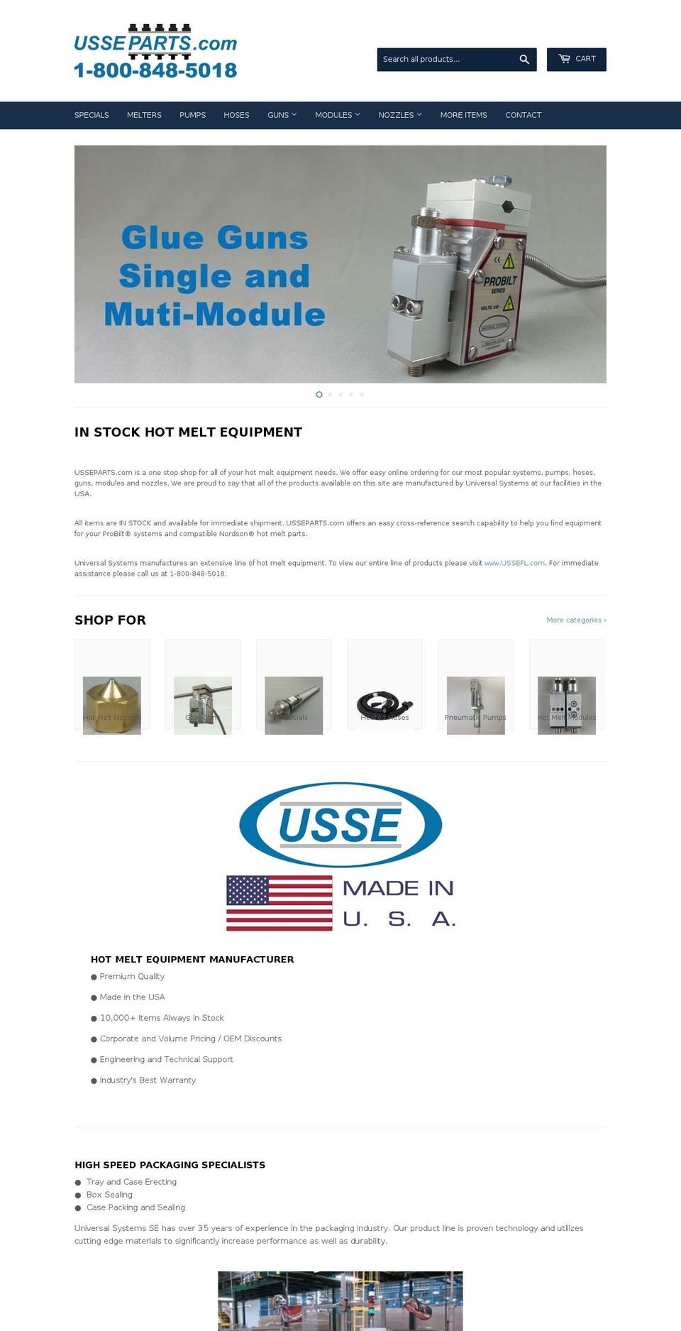 usseparts.com — Shopify storefront screenshot