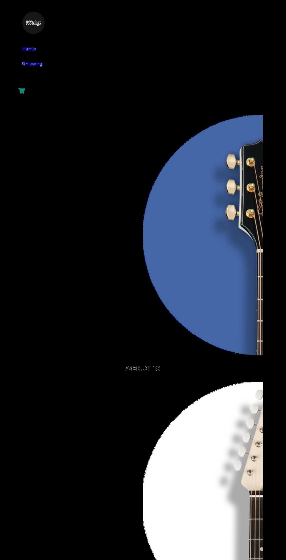 usstrings.com shopify website screenshot