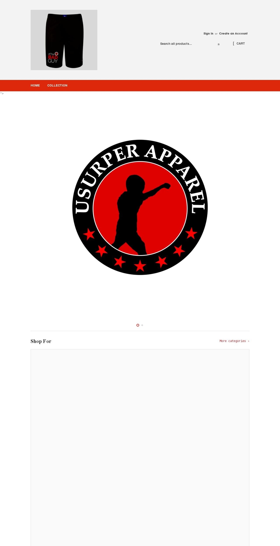 usurperappareljw.com shopify website screenshot