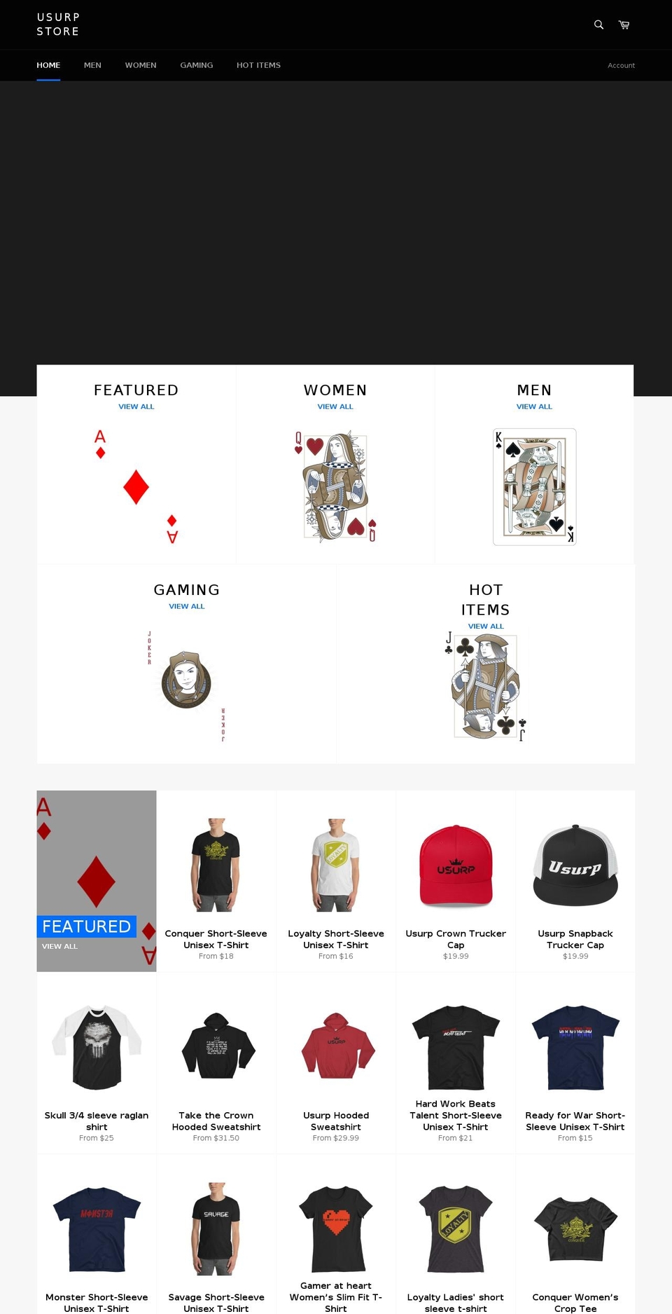 usurpstore.com — Shopify storefront screenshot