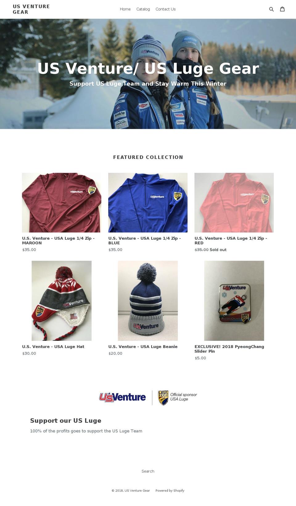 usventuregear.com shopify website screenshot