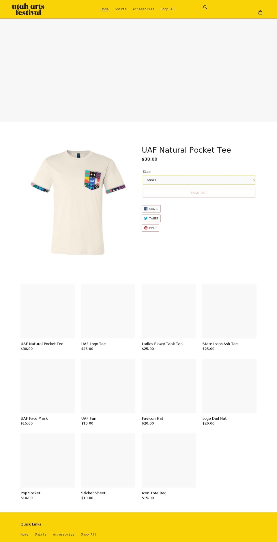 utahartsfestival.myshopify.com shopify website screenshot