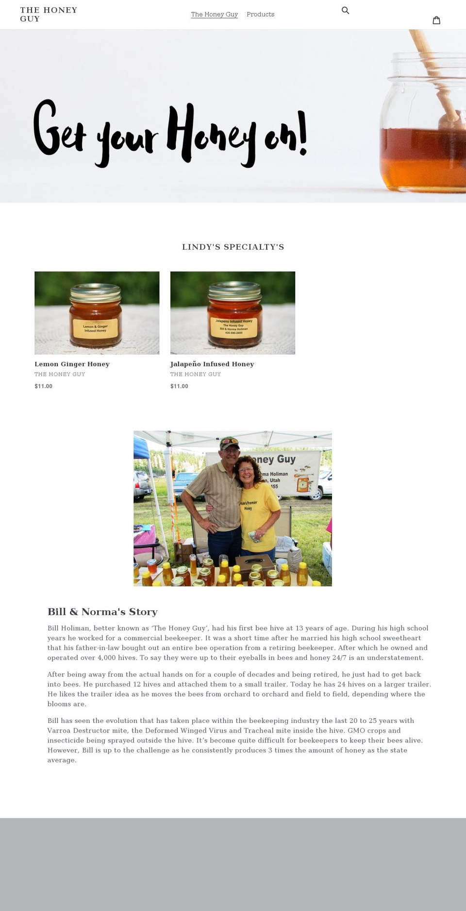 utahhoneyguy.com shopify website screenshot