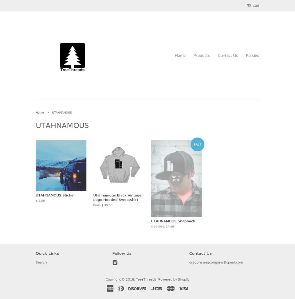 Current Oregon Swag Company Shopify theme site example utahnamous.com