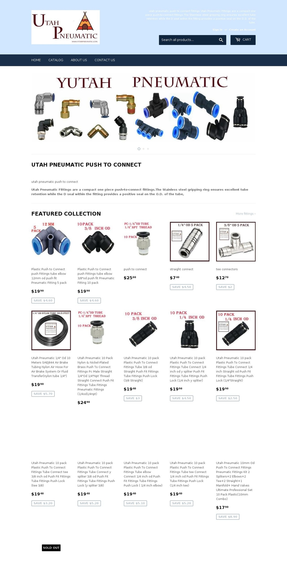 utahpneumatic.com — Shopify storefront screenshot