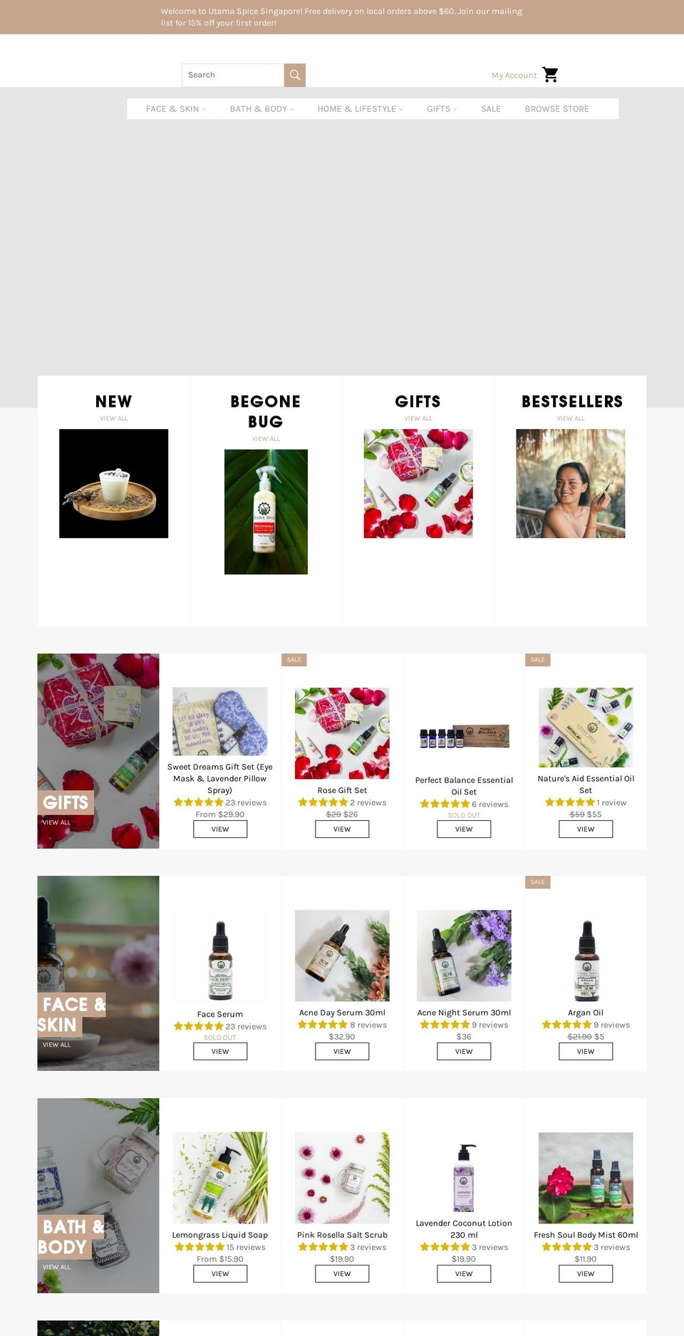 utamaspice.sg shopify website screenshot