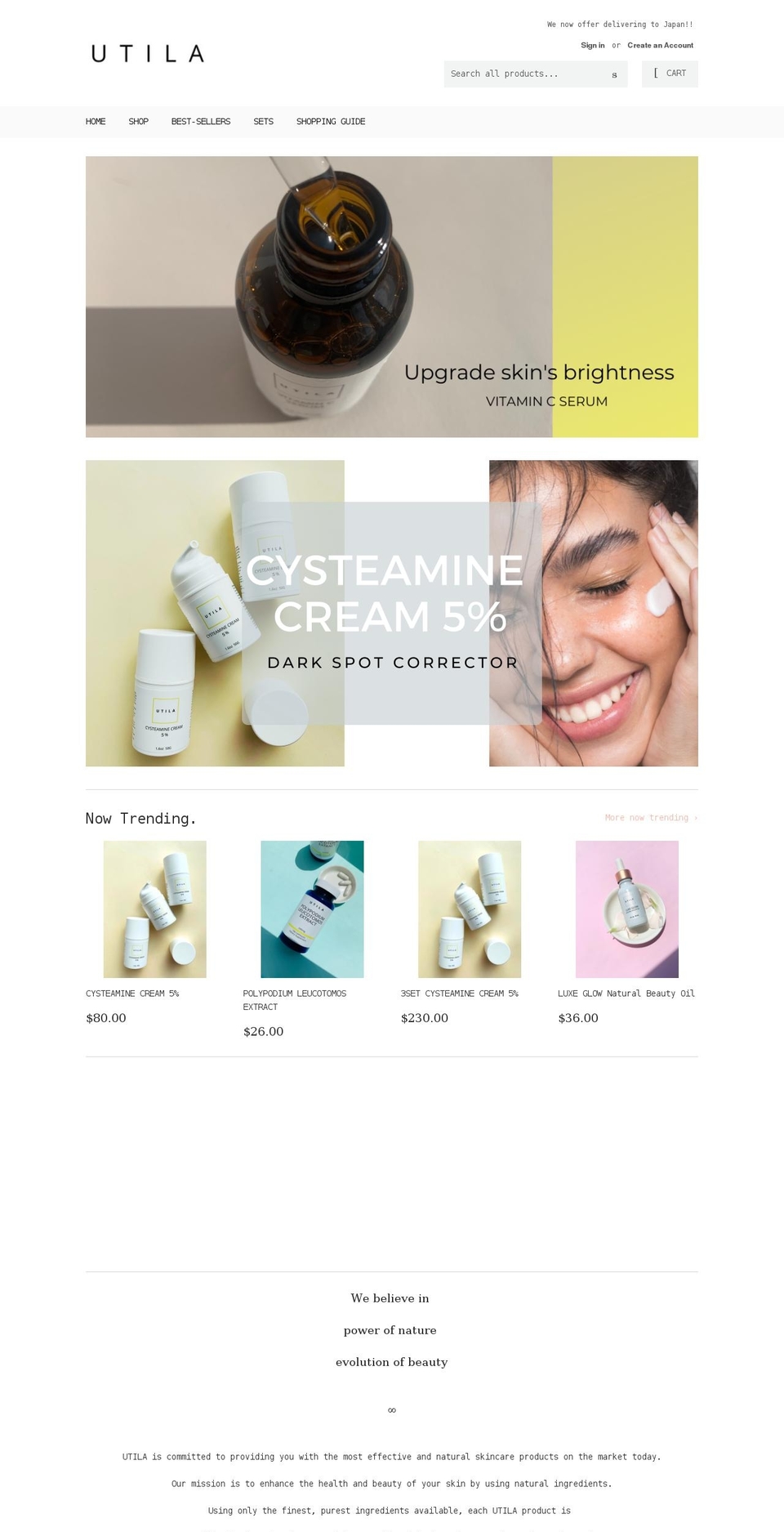 utila-organic.myshopify.com shopify website screenshot