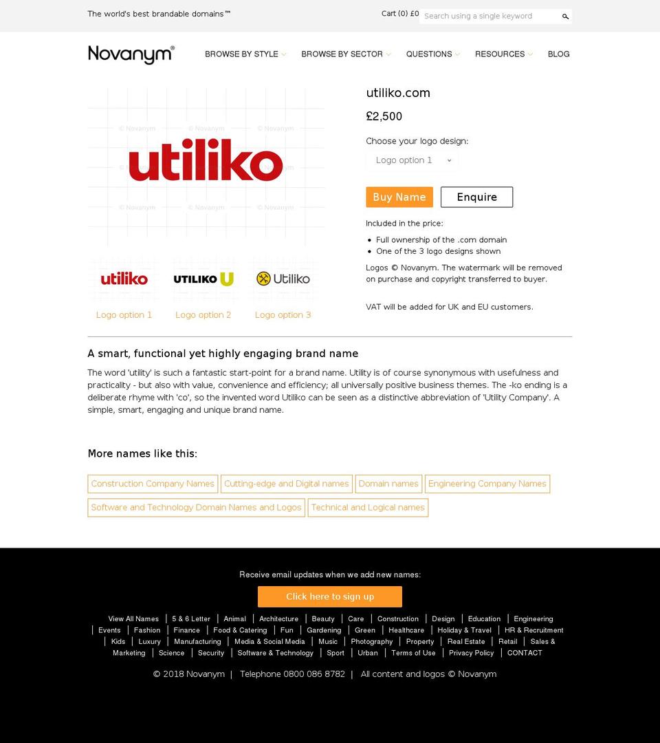 utiliko.com shopify website screenshot