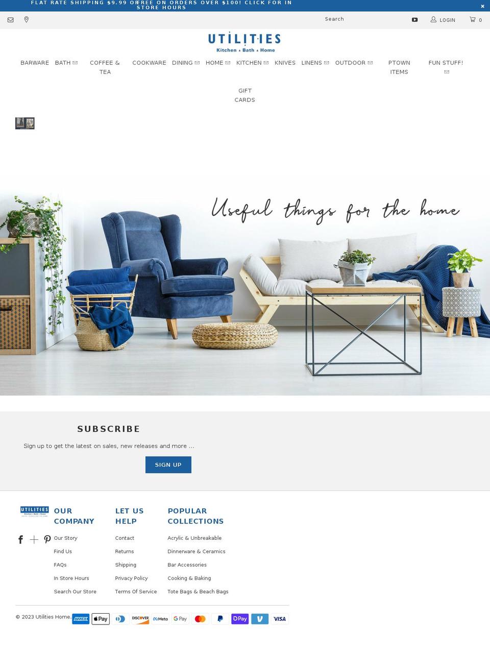 utilitieshome.com shopify website screenshot