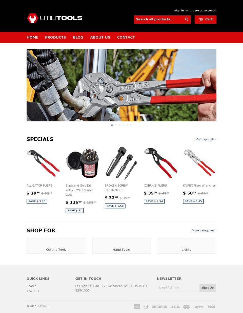 utilitools.com shopify website screenshot