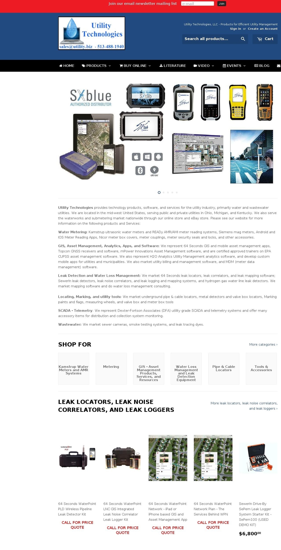 utility.biz shopify website screenshot