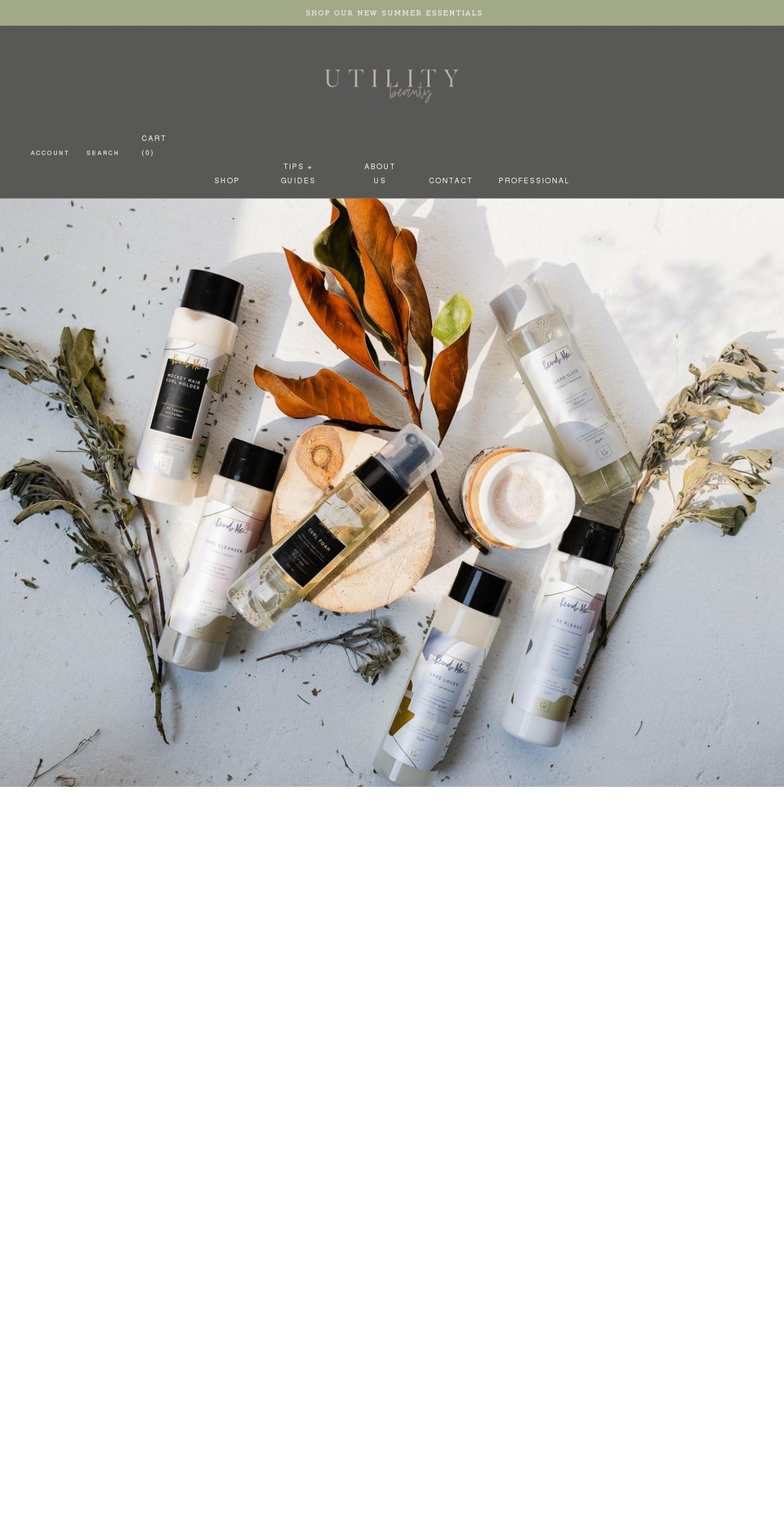 utilitybeauty.com shopify website screenshot