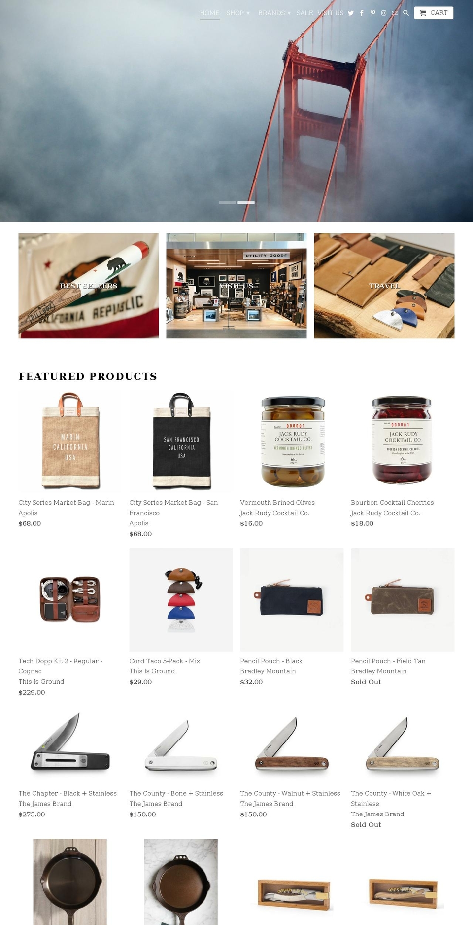 utilitygoods.net shopify website screenshot