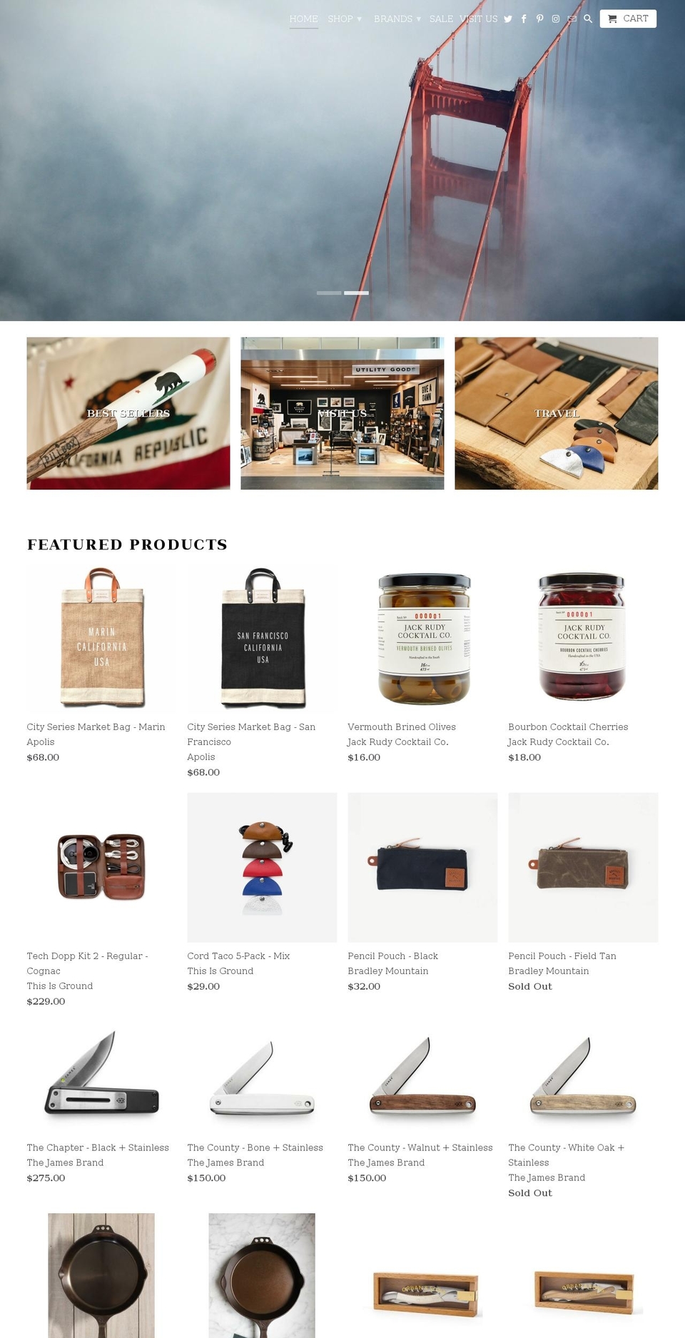utilitygoodsshop.com shopify website screenshot