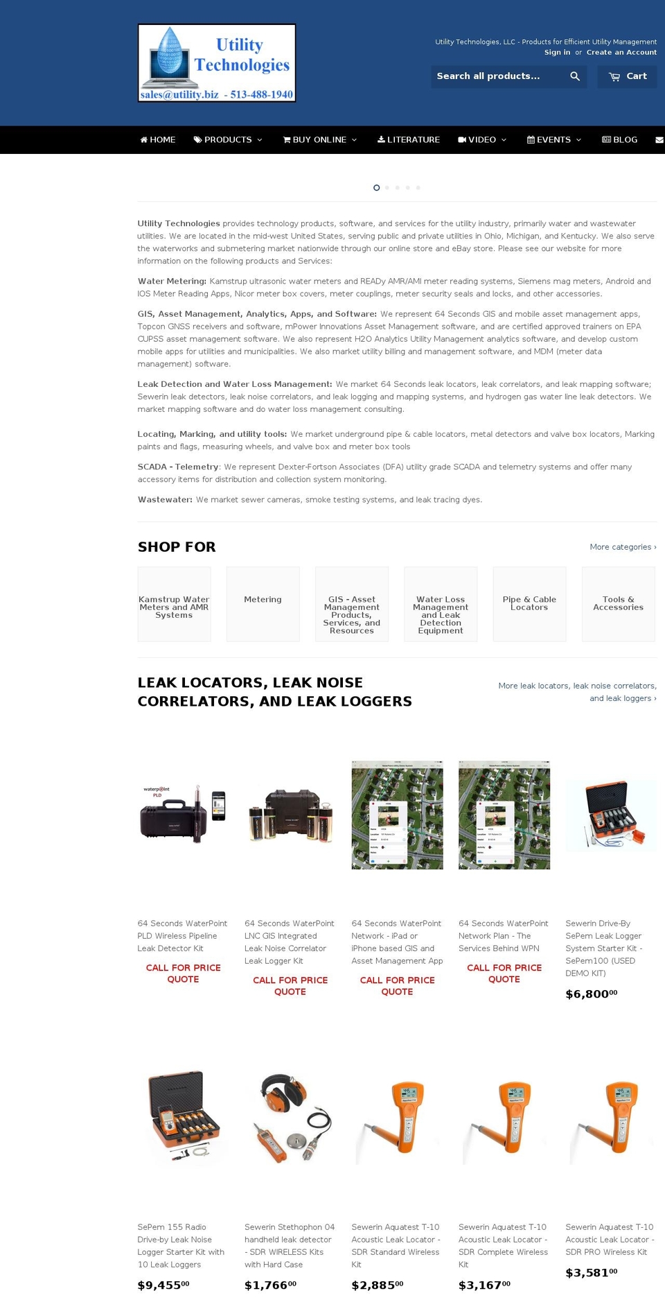 utilitywateraudit.com shopify website screenshot