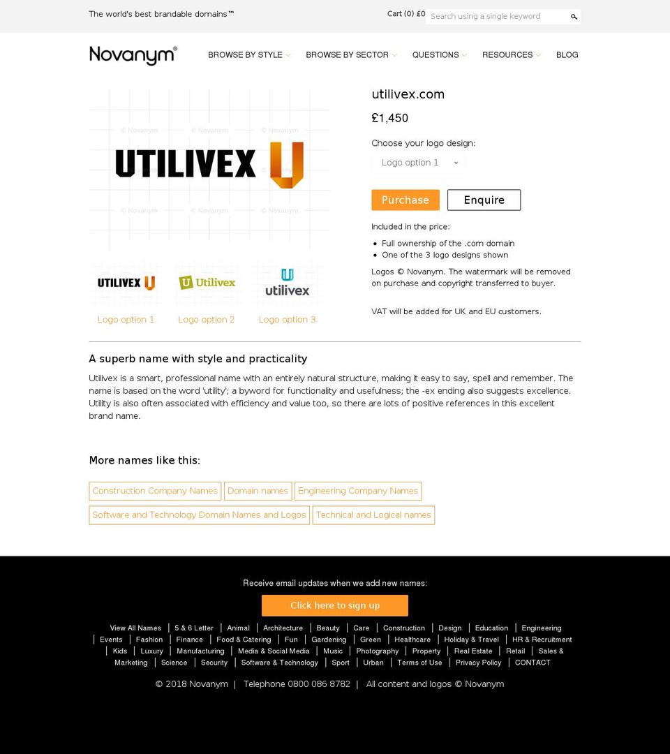 utilivex.com — Shopify storefront screenshot