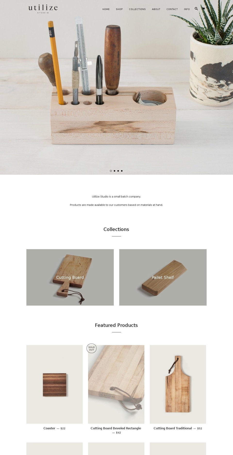 utilizestudio.com — Shopify storefront screenshot