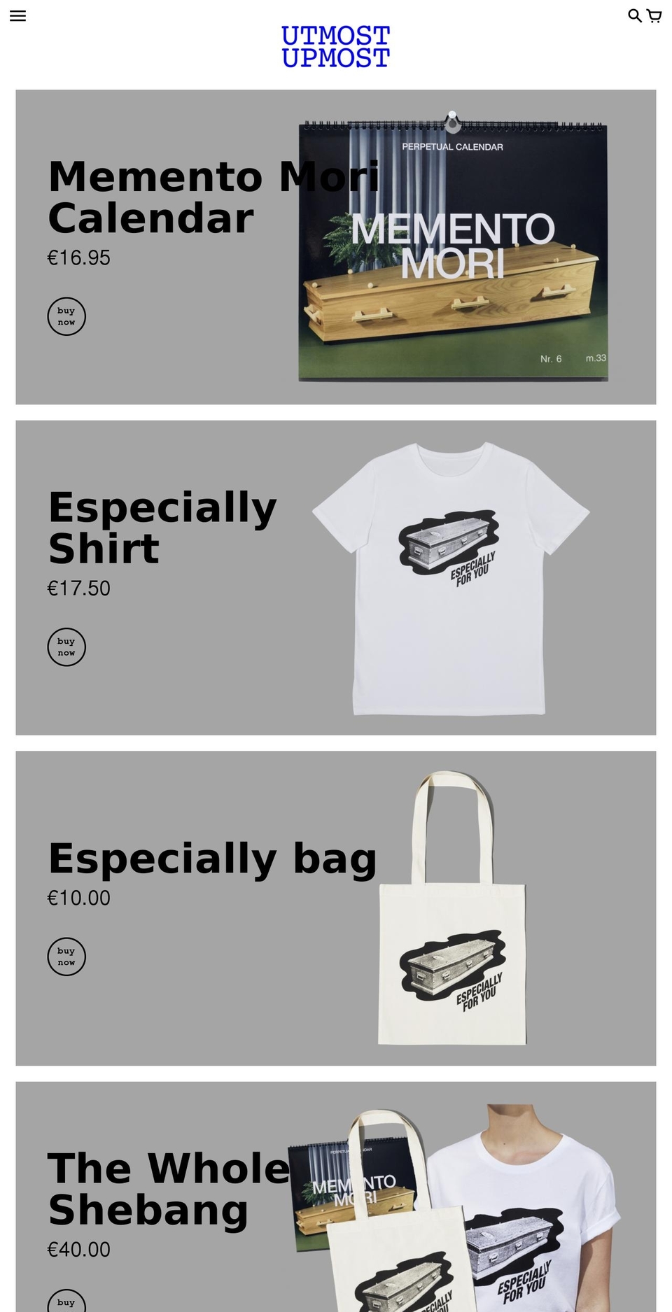 utmostupmost.com shopify website screenshot