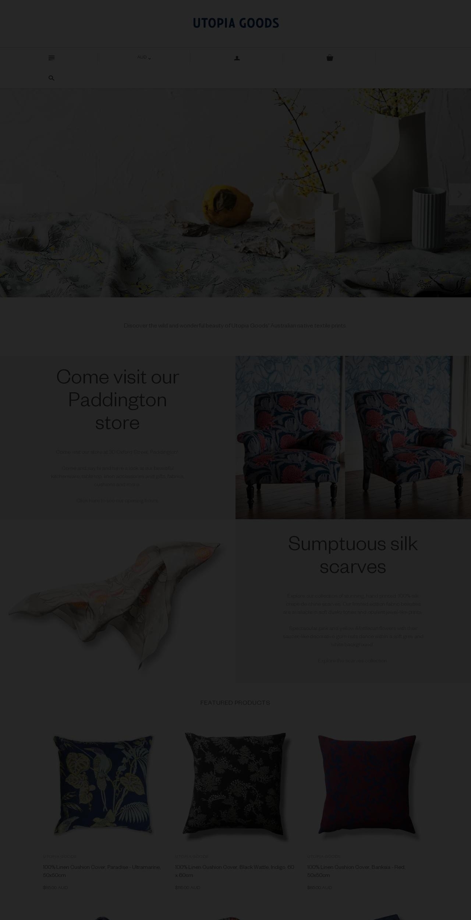 utopiagoods.com shopify website screenshot